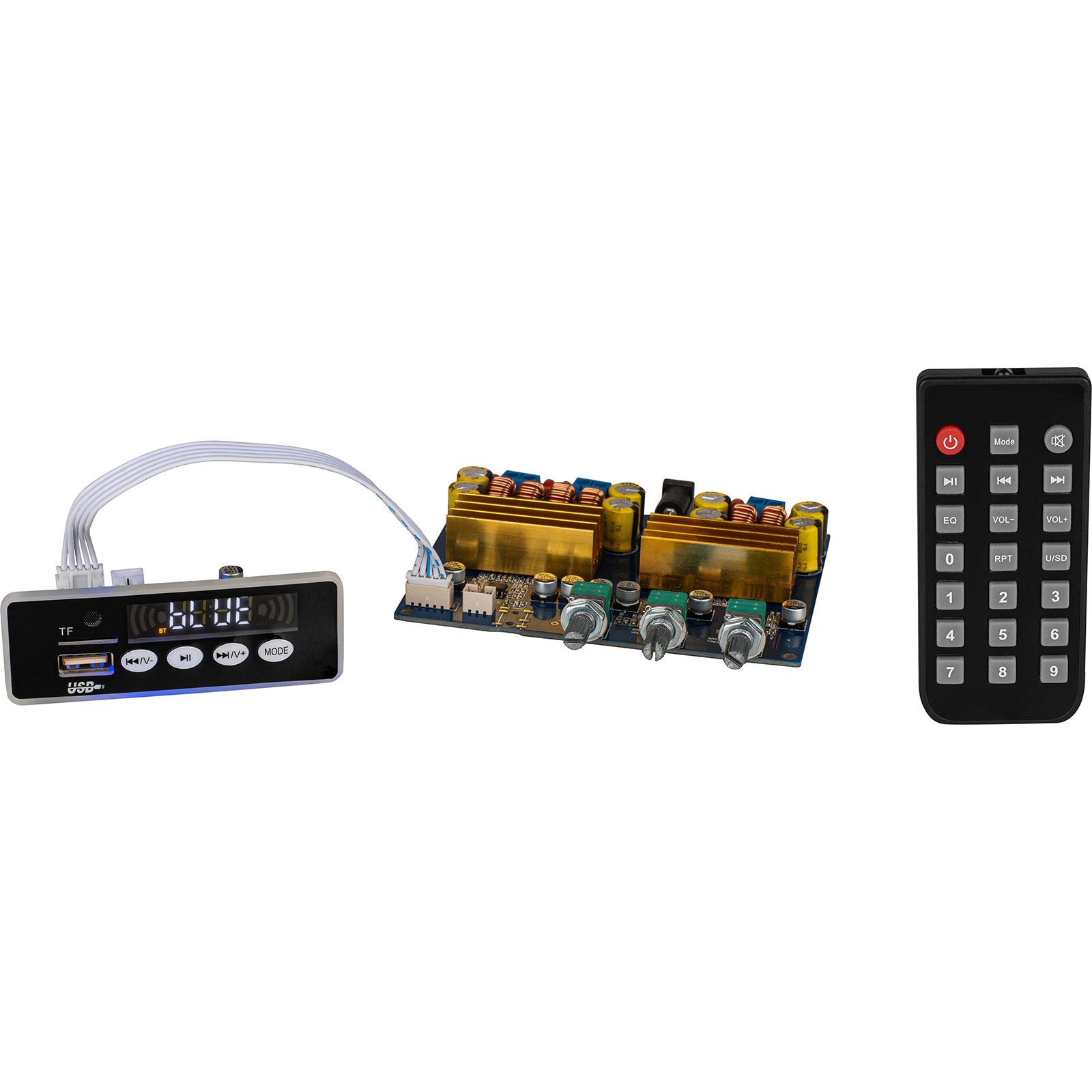 TPA3116 4.2 Bluetooth 2.1 50W x 2 + 100W Amp Board with FM AUX-In and USB  Media Player IR Remote